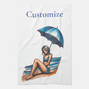 Bikini Meisje Strand Napping Thunder_Cove Theedoek