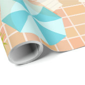 Bikini meisjes en jongens spelen zwembad spel cadeaupapier (Rol Hoek)