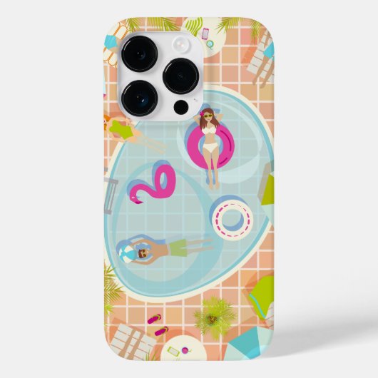 Bikini meisjes en jongens spelen zwembad spel Case-Mate iPhone case (Achterkant)