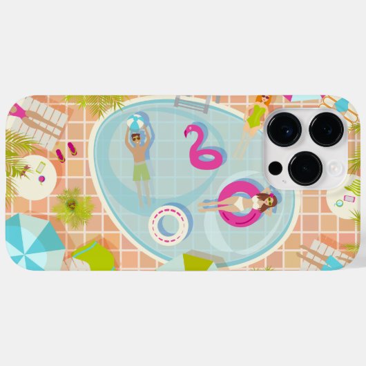 Bikini meisjes en jongens spelen zwembad spel Case-Mate iPhone case (Achterkant (horizontaal))