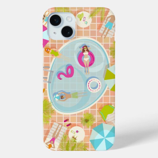 Bikini meisjes en jongens spelen zwembad spel Case-Mate iPhone case (Achterkant)