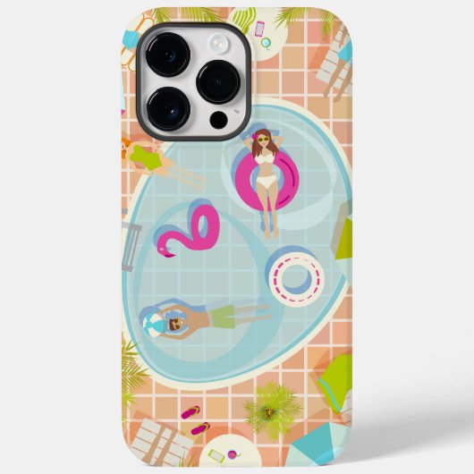 Bikini meisjes en jongens spelen zwembad spel Case-Mate iPhone case (Achterkant)