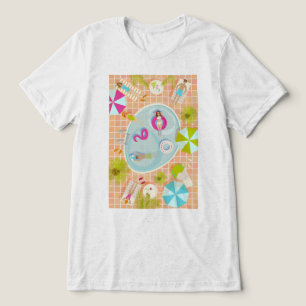 Bikini meisjes en jongens spelen zwembad spel Tri-Blend shirt