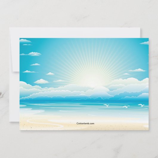 Bikini meisjes uitnodiging (Achterkant)