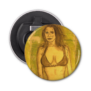 bikini-meisjeskunst button flesopener
