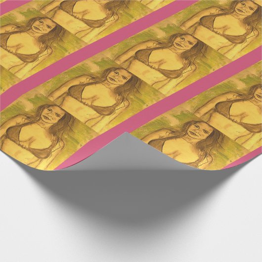 bikini-meisjeskunst cadeaupapier (Hoek)