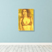 bikini-meisjeskunst canvas afdruk (Insitu (Houten vloer))