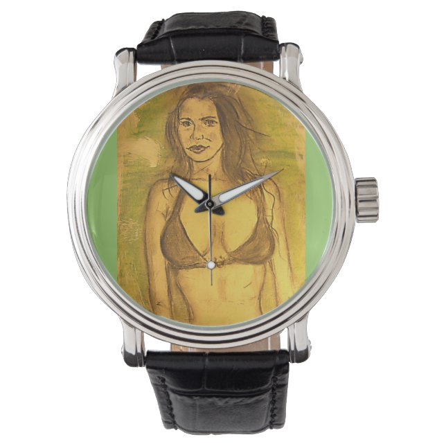 bikini-meisjeskunst horloge (Voorkant)