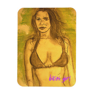 bikini-meisjeskunst magneet