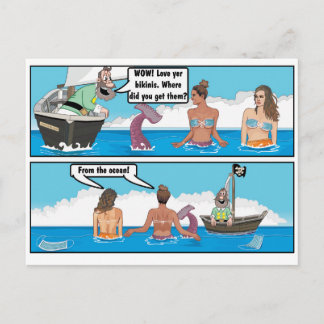 BIKINI MERMAIDS JOKE BRIEFKAART