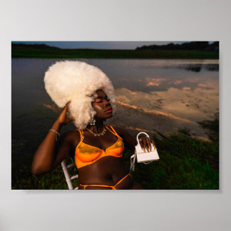 Bikini Model Bold Sunset Poster