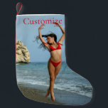 Bikini Model Dansend Thunder_Cove Kleine Kerstsok<br><div class="desc">vrouw dansballet op het strand in een rode bikini om je aan te passen</div>