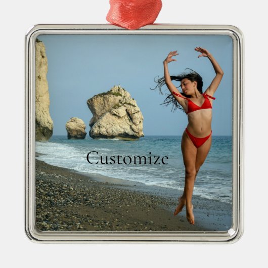 Bikini Model Dansend Thunder_Cove Metalen Ornament (Voorkant)