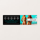 Bikini Model, Tanning Salon Gedetailleerde Loyalty Visitekaartje (Buitenkant ongevouwen)