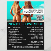 Bikini-modellen, Tanning Salon Adverteren Flyer (Voorkant)