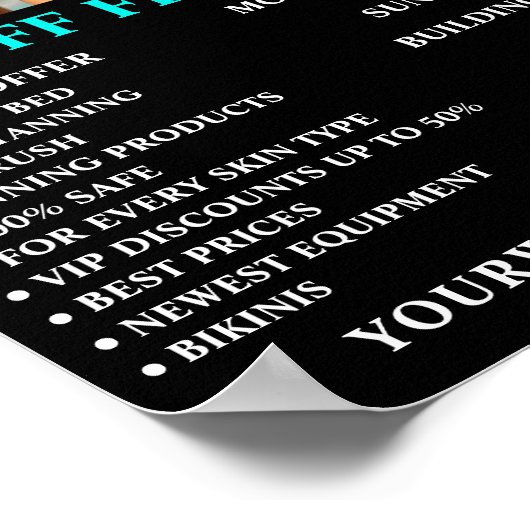 Bikini-modellen, Tanning Salon Adverteren Poster (Hoek)