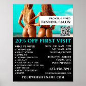 Bikini-modellen, Tanning Salon Adverteren Poster (Voorkant)