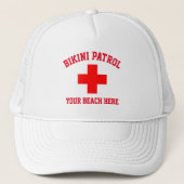 Bikini Patrol Badmeester Personaliseer Trucker Hoe Trucker Pet (Voorkant)