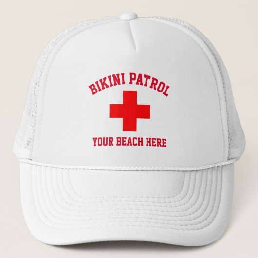 Bikini Patrol Badmeester Personaliseer Trucker Hoe Trucker Pet (Voorkant)