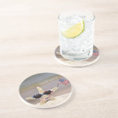 Bikini Starfish met Amerikaanse vlag Zandsteen Onderzetter (Zijkant)