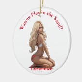 Bikini strand meisje Thunder_Cove Keramisch Ornament (Links)