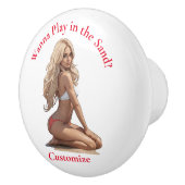 Bikini strand meisje Thunder_Cove Keramische Knop (Rechts)