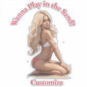 Bikini strand meisje Thunder_Cove Sticker (Voorkant)