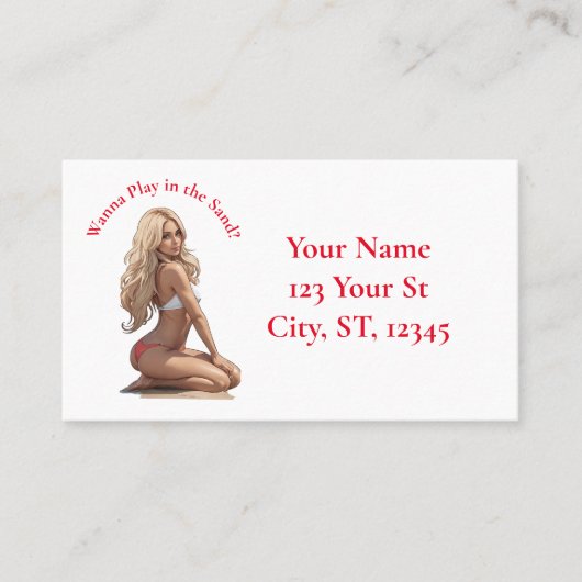 Bikini strand meisje Thunder_Cove Visitekaartje (Voorkant)