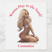 Bikini strand meisje Thunder_Cove Wijn Etiket (Enkel label)