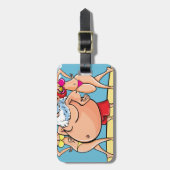 bikini strand santa claus bagagelabel (Voorkant verticaal)