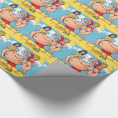 bikini strand santa claus cadeaupapier (Hoek)