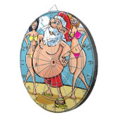 bikini strand santa claus dartbord (Voorkant Rechts)