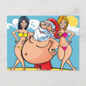 bikini strand santa claus feestdagenkaart (Voorkant)