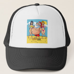 bikini strand santa claus trucker pet