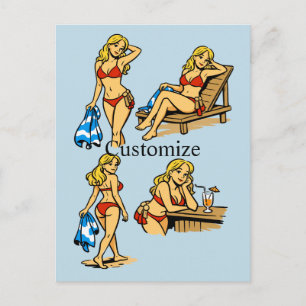Bikini Strand Tijd Thunder_Cove Briefkaart