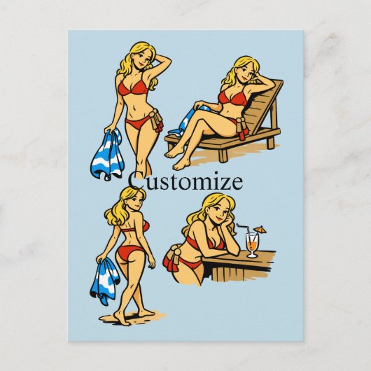 Bikini Strand Tijd Thunder_Cove Briefkaart (Voorkant)