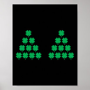 Bikini Style Shamrock Irish St Patricks Day Fun Poster