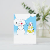Bikini Tijd Sneeuwmannen Briefkaart (Staand voorkant)