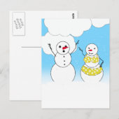 Bikini Tijd Sneeuwmannen Briefkaart (Voorkant / Achterkant)
