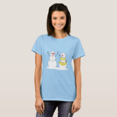 Bikini Tijd Sneeuwmannen T-shirt (Voorkant volledig)