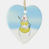 Bikini Time Snowmen Bikini Girl Keramisch Ornament (Rechts)
