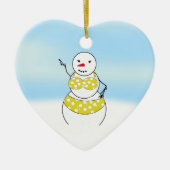 Bikini Time Snowmen Bikini Girl Keramisch Ornament (Voorkant)