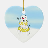 Bikini Time Snowmen Bikini Girl Keramisch Ornament (Achterkant)