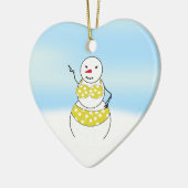 Bikini Time Snowmen Bikini Girl Keramisch Ornament (Links)