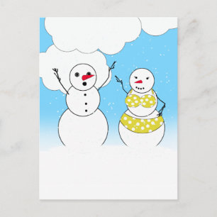Bikini Time Snowmen Briefkaart