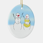 Bikini Time Snowmen Keramisch Ornament (Rechts)