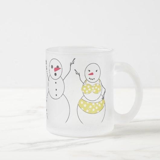 Bikini Time Snowmen Matglas Koffiemok (Rechts)