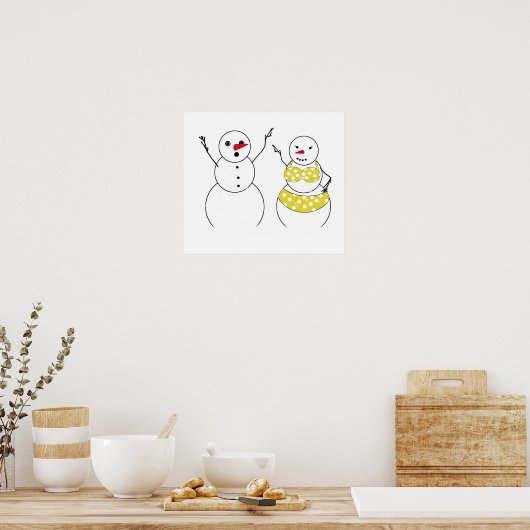 Bikini Time Snowmen Poster (Keuken)