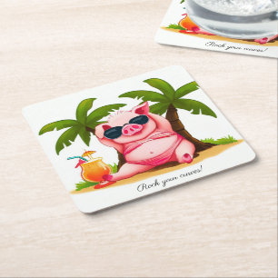 Bikini Varken Drink Coasters Kartonnen Onderzetters