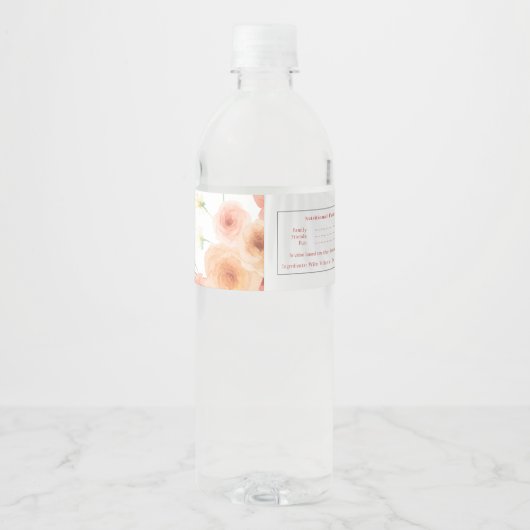 Bikinibroekjes en Bellini's vrijgezellenfeest Waterfles Etiket (Achterkant)